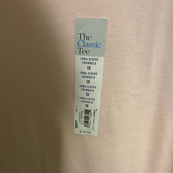 Croft & Barrow Pink Long Sleeve Tee - Picture 3 of 5